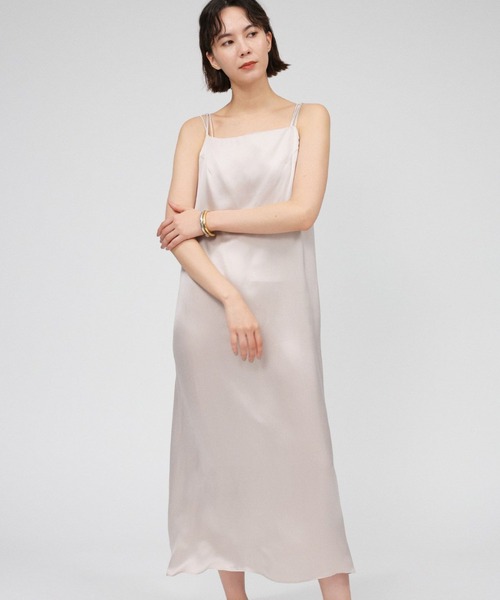 BABYLONE(バビロン)の「ウォッシャブルシルクレーヨンワンピース(ワンピース・レディース・ダークブラウン/ライトベージュ・フリー)」の1枚目の写真