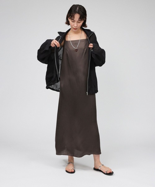 BABYLONE(バビロン)の「ウォッシャブルシルクレーヨンワンピース(ワンピース・レディース・ダークブラウン/ライトベージュ・フリー)」の17枚目の写真