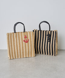 ラタンチャーム付きアバカトート