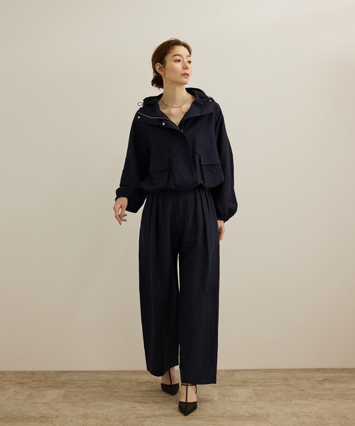 ROPE'（ロペ）の「【洗える】ビスコースリネン スラブスリータックパンツ/一部セットアップ可能（その他パンツ・レディース・ブラウン/ネイビー・40/38/36）」の12枚目の写真