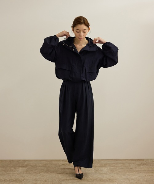 ROPE'（ロペ）の「【洗える】ビスコースリネン スラブスリータックパンツ/一部セットアップ可能（その他パンツ・レディース・ブラウン/ネイビー・40/38/36）」の14枚目の写真