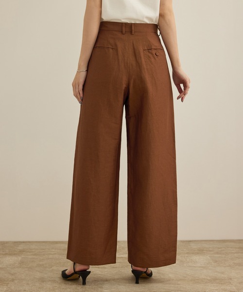 ROPE'（ロペ）の「【洗える】ビスコースリネン スラブスリータックパンツ/一部セットアップ可能（その他パンツ・レディース・ブラウン/ネイビー・40/38/36）」の17枚目の写真