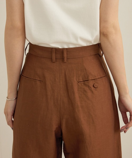 ROPE'（ロペ）の「【洗える】ビスコースリネン スラブスリータックパンツ/一部セットアップ可能（その他パンツ・レディース・ブラウン/ネイビー・40/38/36）」の18枚目の写真