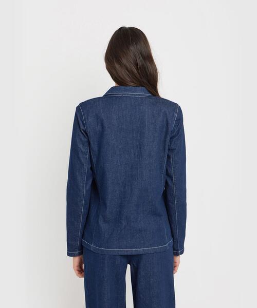 agnes b.（アニエスベー）の「デニム 長袖 シングルブレストジャケット（デニムジャケット・レディース・ブルー系その他・36/38）」の3枚目の写真