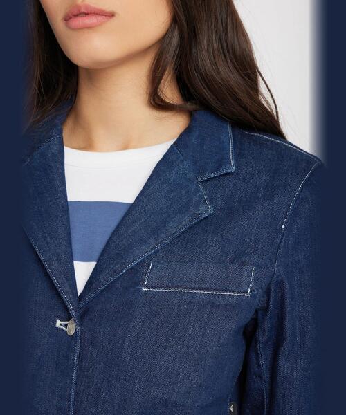agnes b.（アニエスベー）の「デニム 長袖 シングルブレストジャケット（デニムジャケット・レディース・ブルー系その他・36/38）」の4枚目の写真