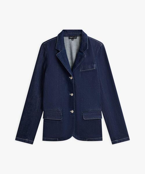 agnes b.（アニエスベー）の「デニム 長袖 シングルブレストジャケット（デニムジャケット・レディース・ブルー系その他・36/38）」の6枚目の写真