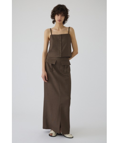 RIM.ARK(リムアーク)の「Tweed high waist cargo SK ツイードハイウエストカーゴスカート(スカート・レディース・グレイッシュベージュ/ブラウン/チャコールグレー・36/38)」の15枚目の写真