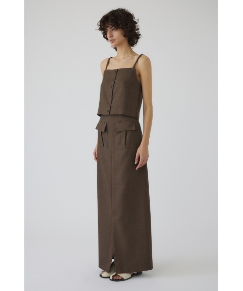 RIM.ARK(リムアーク)の「Tweed high waist cargo SK ツイードハイウエストカーゴスカート(スカート・レディース・グレイッシュベージュ/ブラウン/チャコールグレー・36/38)」の16枚目の写真