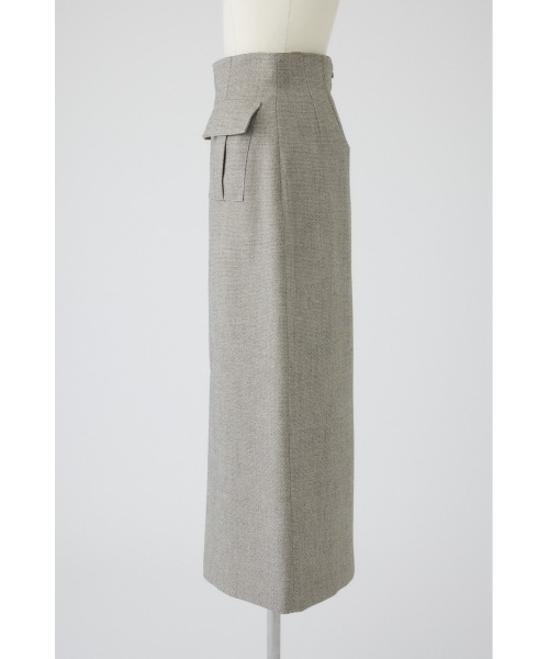 RIM.ARK(リムアーク)の「Tweed high waist cargo SK ツイードハイウエストカーゴスカート(スカート・レディース・グレイッシュベージュ/ブラウン/チャコールグレー・36/38)」の7枚目の写真