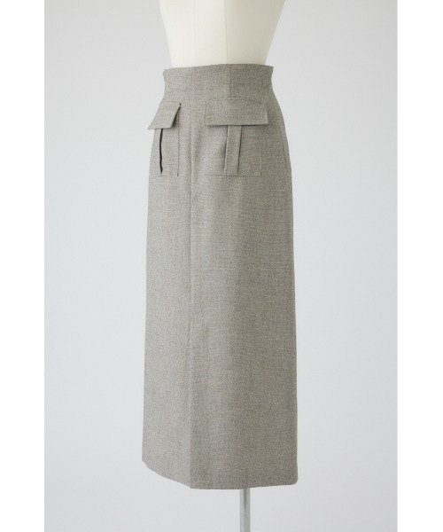 RIM.ARK(リムアーク)の「Tweed high waist cargo SK ツイードハイウエストカーゴスカート(スカート・レディース・グレイッシュベージュ/ブラウン/チャコールグレー・36/38)」の8枚目の写真