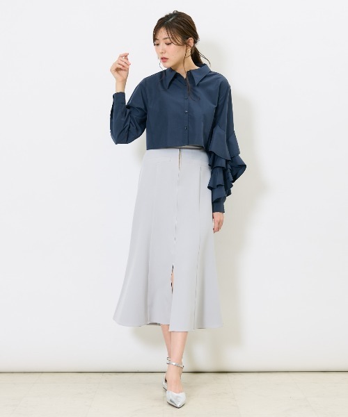 AND COUTURE（アンドクチュール）の「フロントZIPマーメイドスカート（スカート・レディース・ライトグレー/イエロー/ブラック・MEDIUM/SMALL）」の16枚目の写真