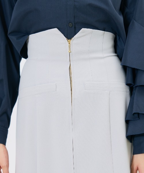 AND COUTURE（アンドクチュール）の「フロントZIPマーメイドスカート（スカート・レディース・ライトグレー/イエロー/ブラック・MEDIUM/SMALL）」の17枚目の写真