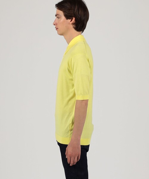 JOHN SMEDLEY（ジョンスメドレー）の「JOHN SMEDLEY  ISIS コットン ポロカラーニット（ニット/セーター・メンズ・ブルー/ネイビー/イエロー・M/S）」の6枚目の写真