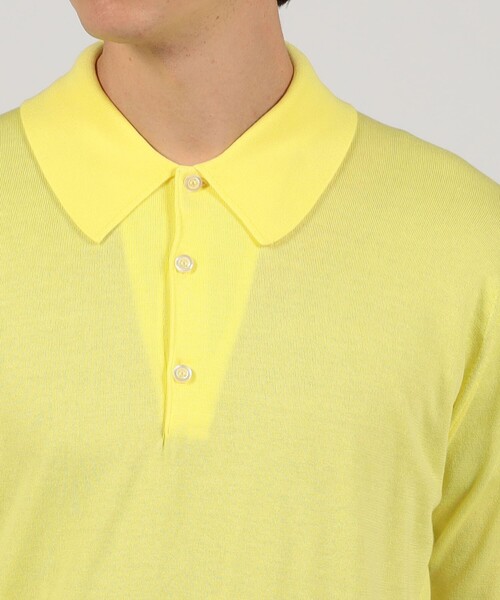 JOHN SMEDLEY（ジョンスメドレー）の「JOHN SMEDLEY  ISIS コットン ポロカラーニット（ニット/セーター・メンズ・ブルー/ネイビー/イエロー・M/S）」の8枚目の写真