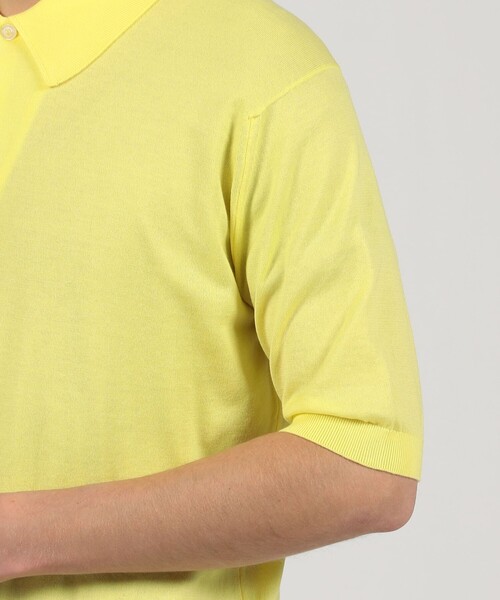 JOHN SMEDLEY（ジョンスメドレー）の「JOHN SMEDLEY  ISIS コットン ポロカラーニット（ニット/セーター・メンズ・ブルー/ネイビー/イエロー・M/S）」の9枚目の写真