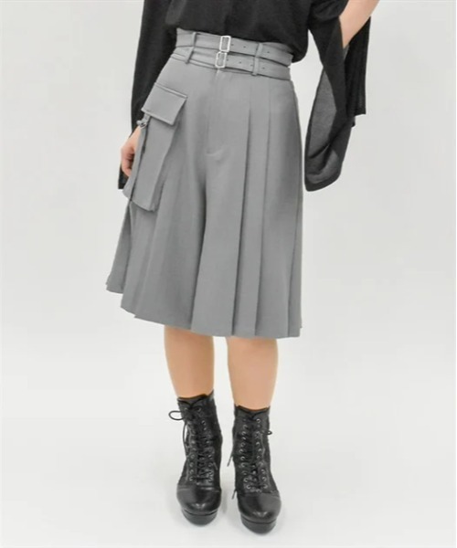 axes femme（アクシーズファム）の「Ｗベルトハーフワイドパンツ（その他パンツ・レディース・グレー/ブラック/ベージュ・FREE）」の3枚目の写真