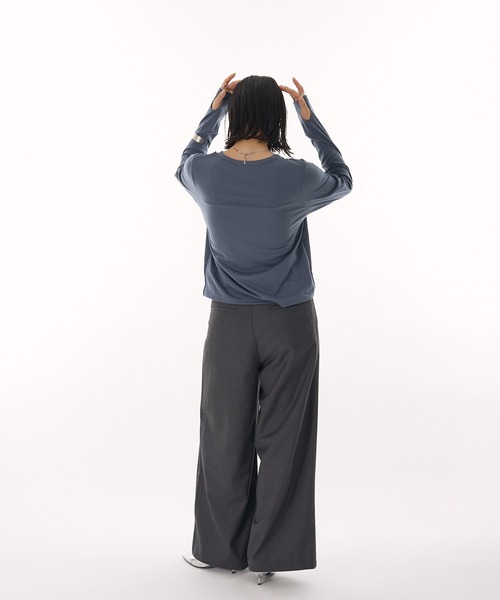 MUHET(ミュエータ)の「design long sleeve t-shirt / デザインロンT(Tシャツ/カットソー・レディース・ネイビー/ピンク/グレイッシュベージュ・FREE)」の16枚目の写真