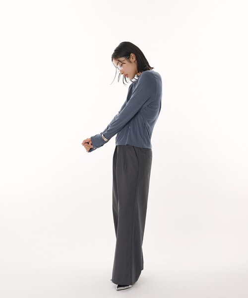 MUHET(ミュエータ)の「design long sleeve t-shirt / デザインロンT(Tシャツ/カットソー・レディース・ネイビー/ピンク/グレイッシュベージュ・FREE)」の15枚目の写真