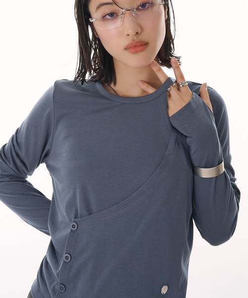 MUHET(ミュエータ)の「design long sleeve t-shirt / デザインロンT(Tシャツ/カットソー・レディース・ネイビー/ピンク/グレイッシュベージュ・FREE)」の10枚目の写真