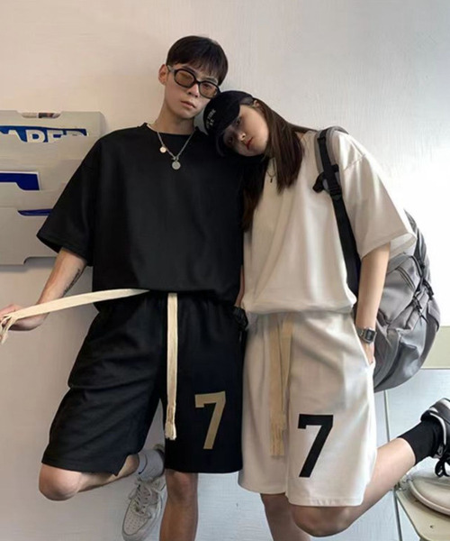 セットアップ 韓国 ストリート スタイル ナンバリング バック