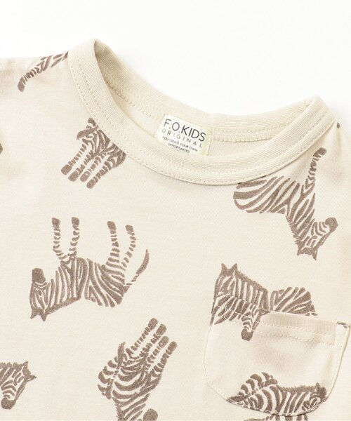 F.O.KIDS（エフオーキッズ）の「【ジュニア対応】総柄ラウンド半袖Tシャツ（Tシャツ/カットソー・キッズ・グリーン/キナリ・90/100/110/120/80/130/140）」の6枚目の写真