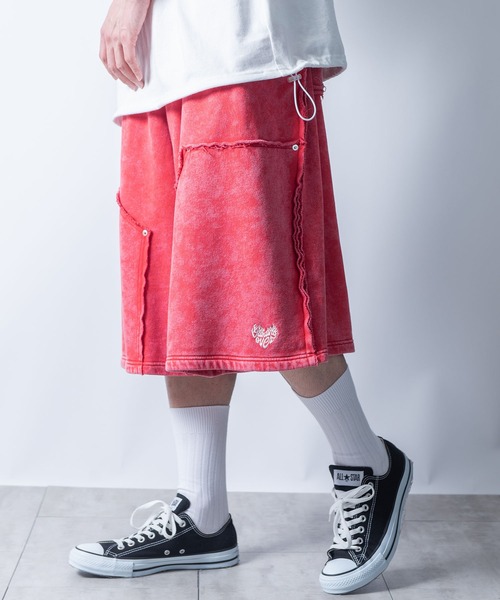 セール】double knee wide sweat shorts/ダブルニー ワイド