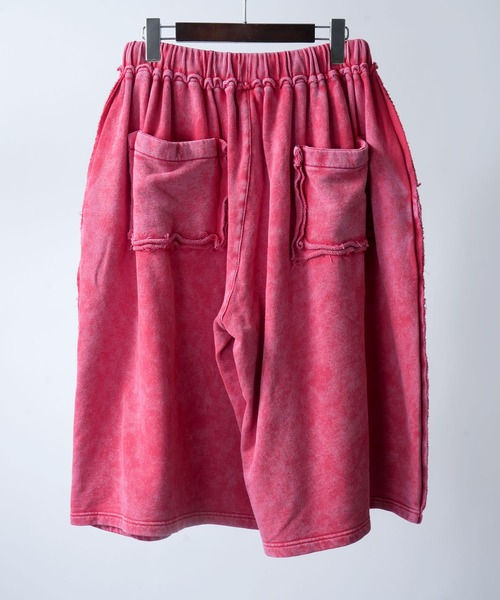 Starting Over（スターティングオーバー）の「double knee wide sweat shorts/ダブルニー ワイド スウェット ハーフパンツ（スウェットパンツ・メンズ・レッド/ブラック・M/L）」の3枚目の写真