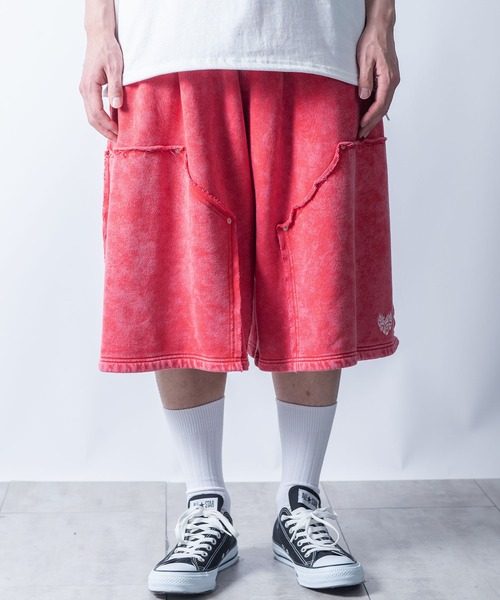 セール】double knee wide sweat shorts/ダブルニー ワイド