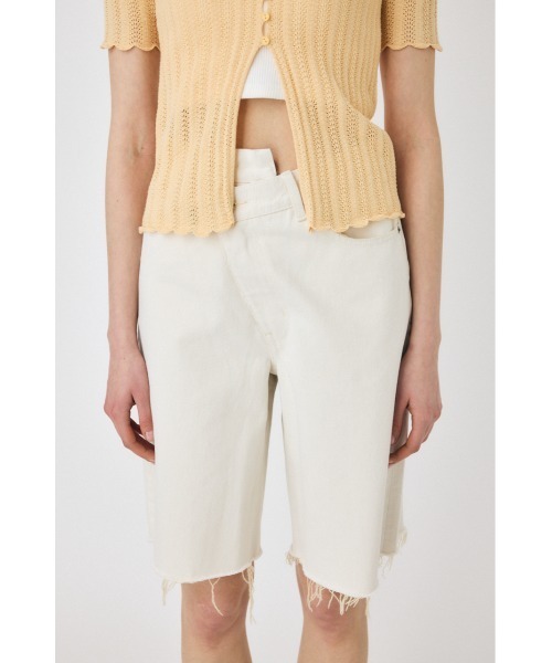MOUSSY(マウジー)の「CROSS WAIST ハーフパンツ(デニムパンツ・レディース・ブラック/ライトブルー/オフホワイト・0/1/2)」の11枚目の写真