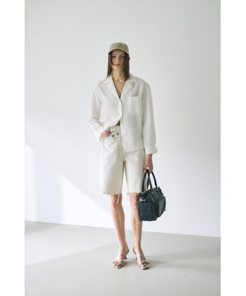 MOUSSY(マウジー)の「CROSS WAIST ハーフパンツ(デニムパンツ・レディース・ブラック/ライトブルー/オフホワイト・0/1/2)」の15枚目の写真