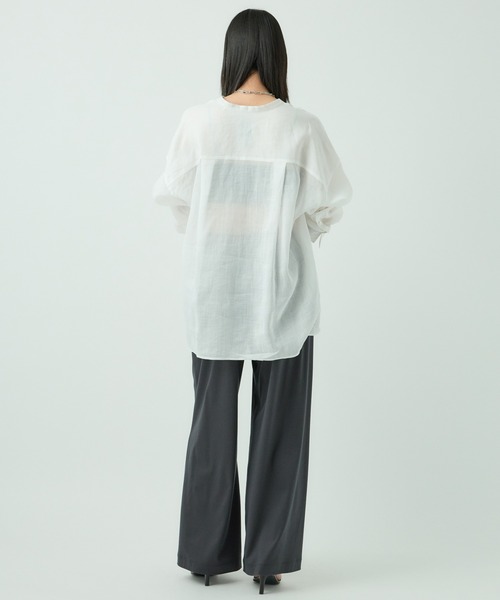 Chaos(カオス)の「Chaos(カオス)/リスタラミーシャツ(シャツ/ブラウス・レディース・チャコール/ホワイト・FREE)」の6枚目の写真