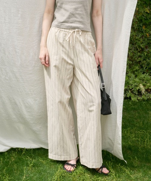 GIUNON（ジウノン）の「piping pocket stripe pants / パイピングポケットストライプパンツ（その他パンツ・レディース・ホワイト/アイボリー・0/1）」の10枚目の写真