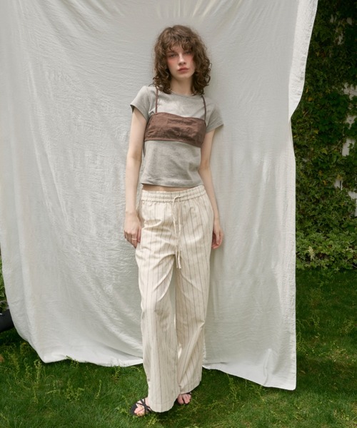 GIUNON（ジウノン）の「piping pocket stripe pants / パイピングポケットストライプパンツ（その他パンツ・レディース・ホワイト/アイボリー・0/1）」の13枚目の写真