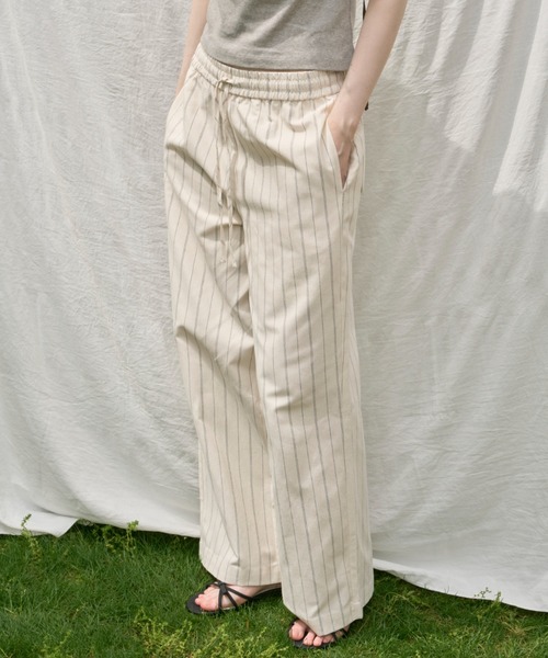 GIUNON（ジウノン）の「piping pocket stripe pants / パイピングポケットストライプパンツ（その他パンツ・レディース・ホワイト/アイボリー・0/1）」の14枚目の写真