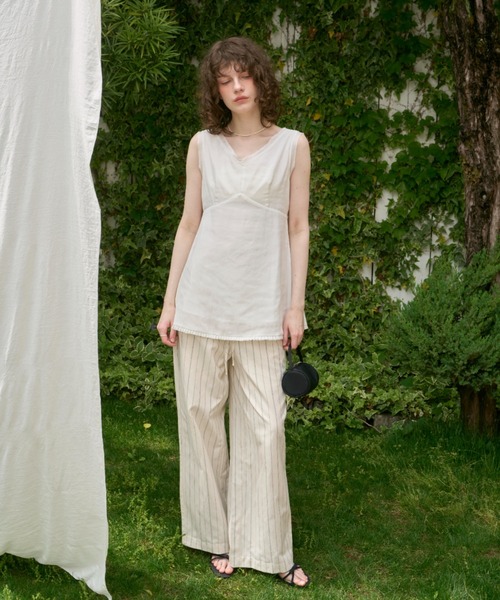 GIUNON（ジウノン）の「piping pocket stripe pants / パイピングポケットストライプパンツ（その他パンツ・レディース・ホワイト/アイボリー・0/1）」の16枚目の写真