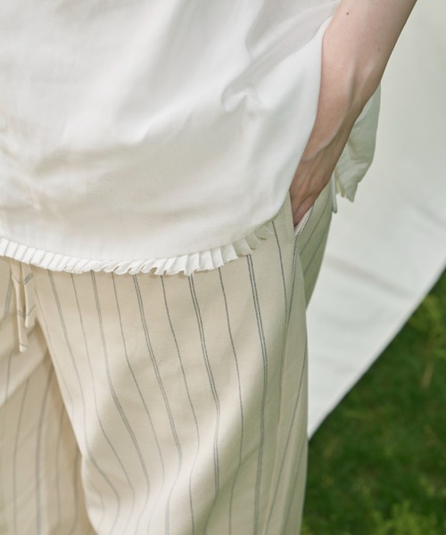 GIUNON（ジウノン）の「piping pocket stripe pants / パイピングポケットストライプパンツ（その他パンツ・レディース・ホワイト/アイボリー・0/1）」の17枚目の写真