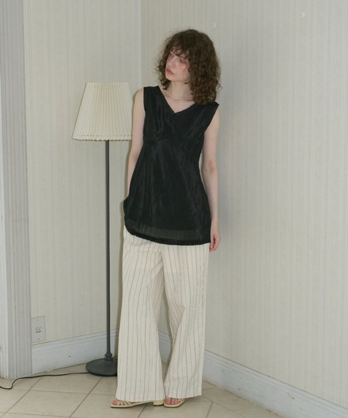 GIUNON（ジウノン）の「piping pocket stripe pants / パイピングポケットストライプパンツ（その他パンツ・レディース・ホワイト/アイボリー・0/1）」の18枚目の写真