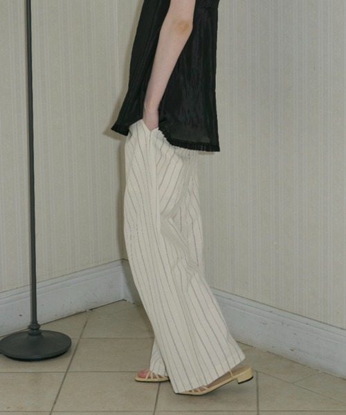 GIUNON（ジウノン）の「piping pocket stripe pants / パイピングポケットストライプパンツ（その他パンツ・レディース・ホワイト/アイボリー・0/1）」の20枚目の写真
