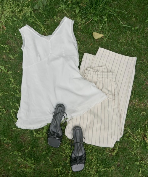 GIUNON（ジウノン）の「piping pocket stripe pants / パイピングポケットストライプパンツ（その他パンツ・レディース・ホワイト/アイボリー・0/1）」の22枚目の写真