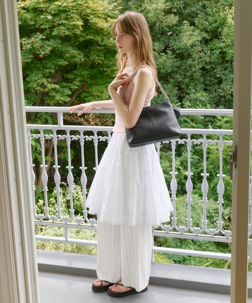 GIUNON（ジウノン）の「piping pocket stripe pants / パイピングポケットストライプパンツ（その他パンツ・レディース・ホワイト/アイボリー・0/1）」の5枚目の写真