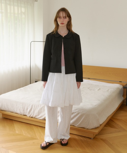 GIUNON（ジウノン）の「piping pocket stripe pants / パイピングポケットストライプパンツ（その他パンツ・レディース・ホワイト/アイボリー・0/1）」の6枚目の写真