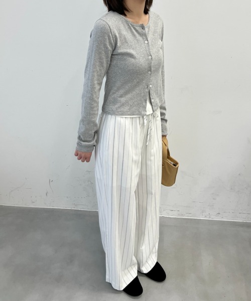 GIUNON(ジウノン)の「piping pocket stripe pants / パイピングポケットストライプパンツ(その他パンツ・レディース・ホワイト/アイボリー・0/1)」の11枚目の写真