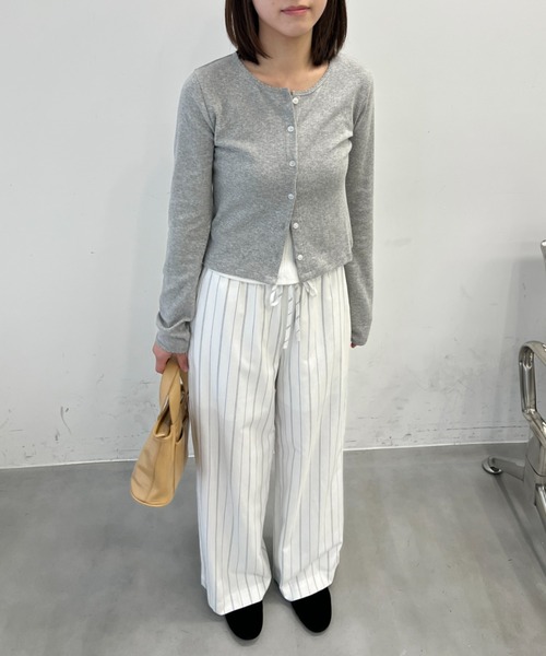 GIUNON(ジウノン)の「piping pocket stripe pants / パイピングポケットストライプパンツ(その他パンツ・レディース・ホワイト/アイボリー・0/1)」の10枚目の写真