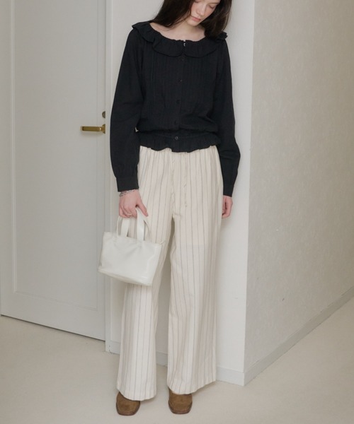 GIUNON(ジウノン)の「piping pocket stripe pants / パイピングポケットストライプパンツ(その他パンツ・レディース・ホワイト/アイボリー・0/1)」の13枚目の写真
