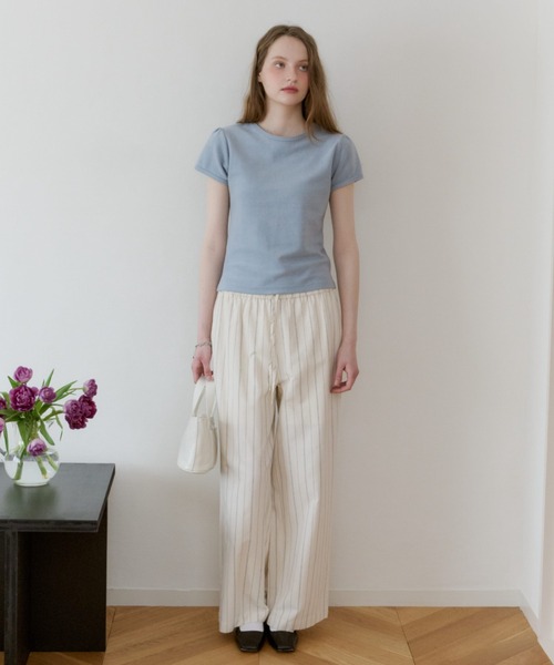 GIUNON(ジウノン)の「piping pocket stripe pants / パイピングポケットストライプパンツ(その他パンツ・レディース・ホワイト/アイボリー・0/1)」の15枚目の写真
