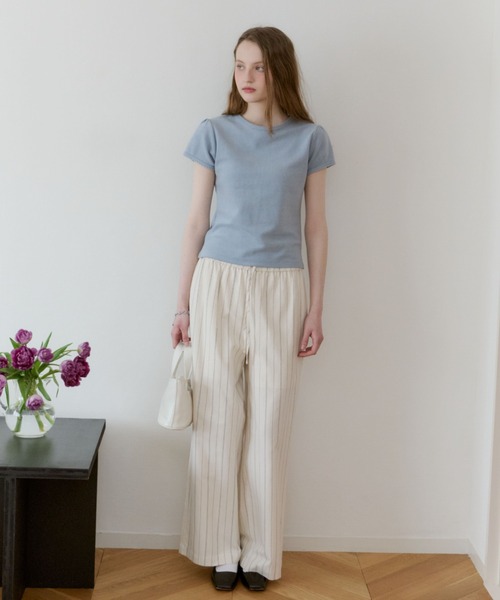 GIUNON(ジウノン)の「piping pocket stripe pants / パイピングポケットストライプパンツ(その他パンツ・レディース・ホワイト/アイボリー・0/1)」の16枚目の写真