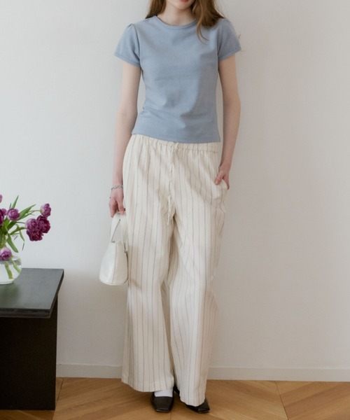 GIUNON(ジウノン)の「piping pocket stripe pants / パイピングポケットストライプパンツ(その他パンツ・レディース・ホワイト/アイボリー・0/1)」の18枚目の写真