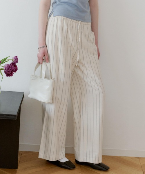 GIUNON(ジウノン)の「piping pocket stripe pants / パイピングポケットストライプパンツ(その他パンツ・レディース・ホワイト/アイボリー・0/1)」の19枚目の写真