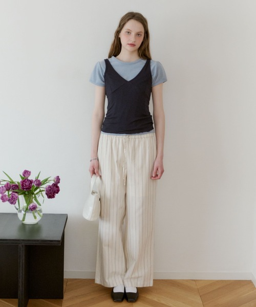 GIUNON(ジウノン)の「piping pocket stripe pants / パイピングポケットストライプパンツ(その他パンツ・レディース・ホワイト/アイボリー・0/1)」の21枚目の写真