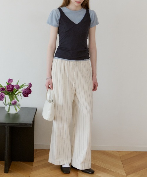 GIUNON(ジウノン)の「piping pocket stripe pants / パイピングポケットストライプパンツ(その他パンツ・レディース・ホワイト/アイボリー・0/1)」の22枚目の写真